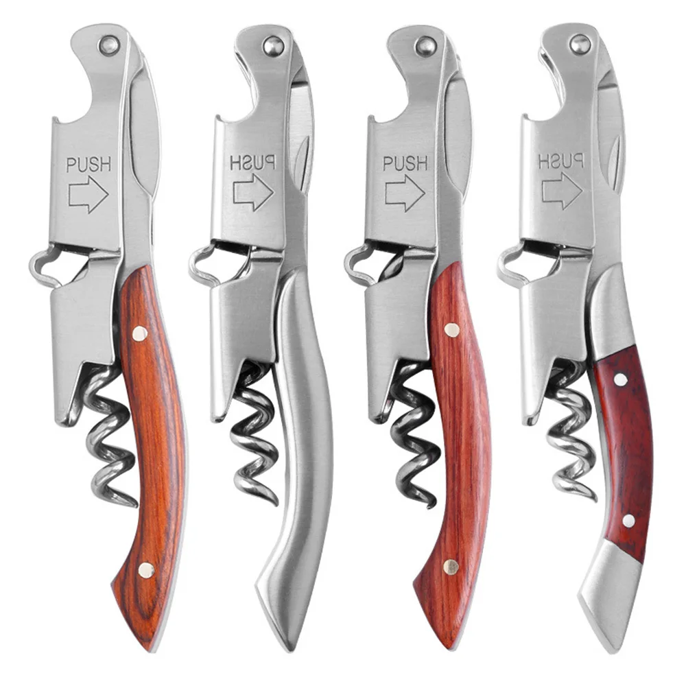

Wine Corkscrew Wine Corkscrew Wooden Handle Waiter Corkscrew Beer Corkscrew Simple Multifunctional Portable Wine Spoon Tool