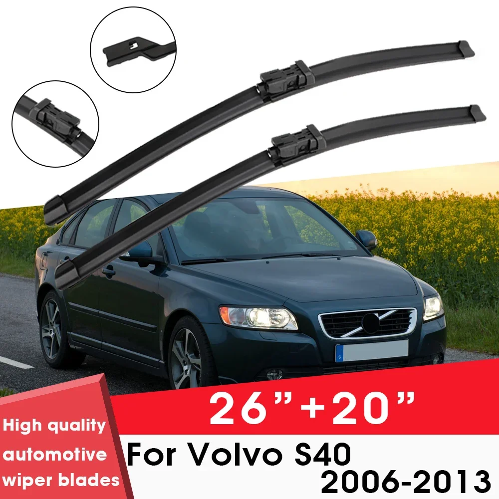 

Car Wiper Blade Blades For Volvo S40 2006-2013 26"+20" Windshield Windscreen Clean Rubber Silicon Cars Wipers Accessories