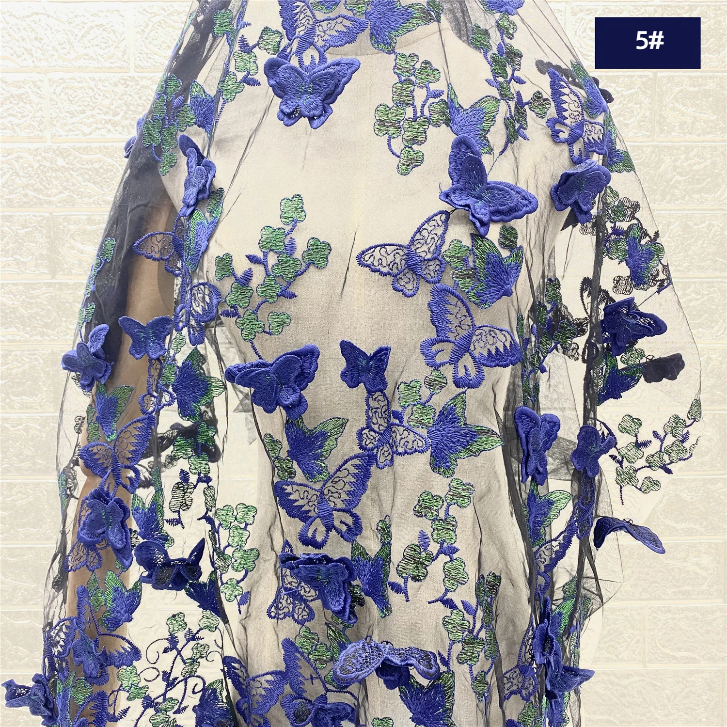 Цветные 3D бабочки сетчатая ткань Цветочная вышивка кружева для платья юбки топы