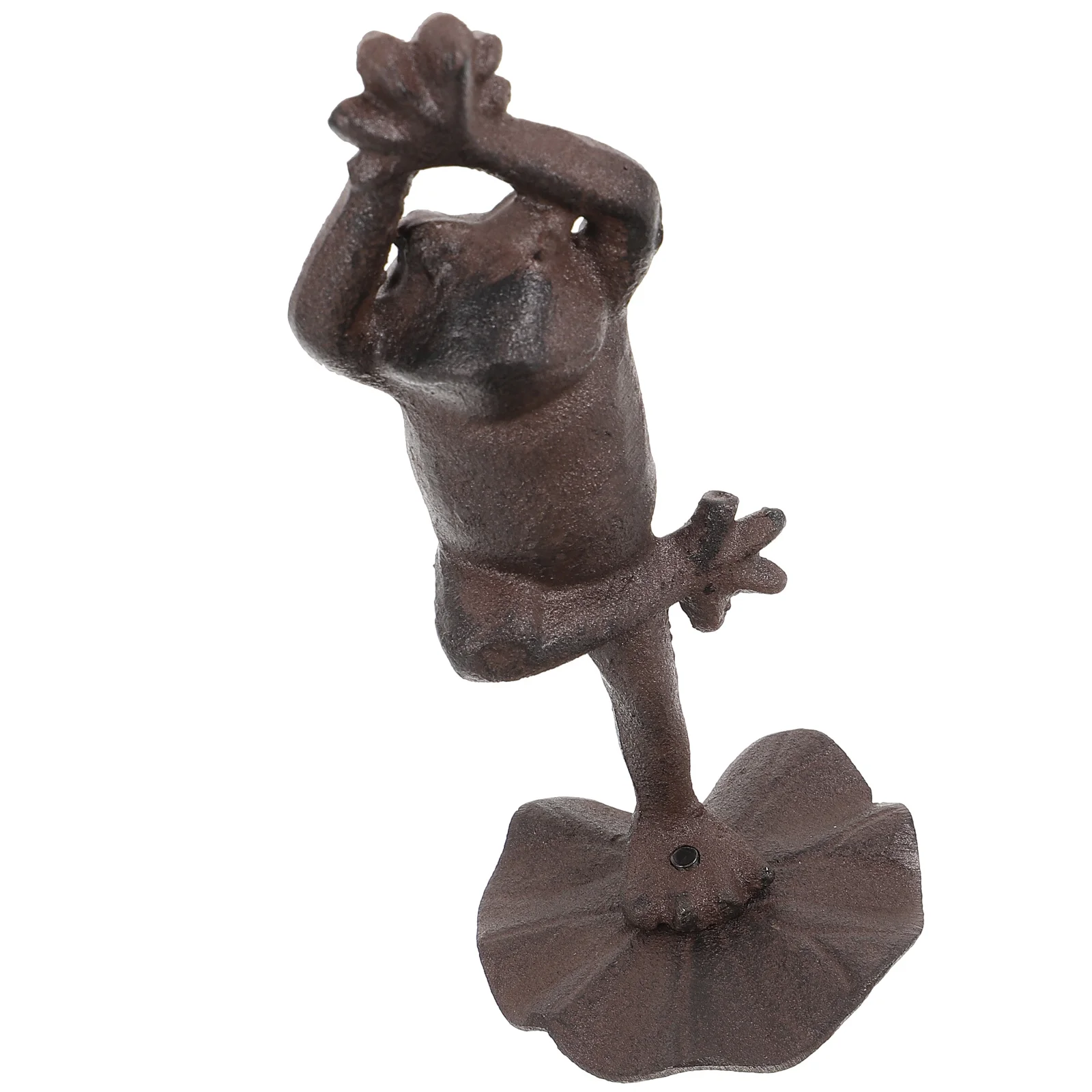 

Garden Iron Statue Frog Ornament Ornaments Shake Chair Miniatures Decor Statues Home Animals Adornment Vintage Yard Decoration