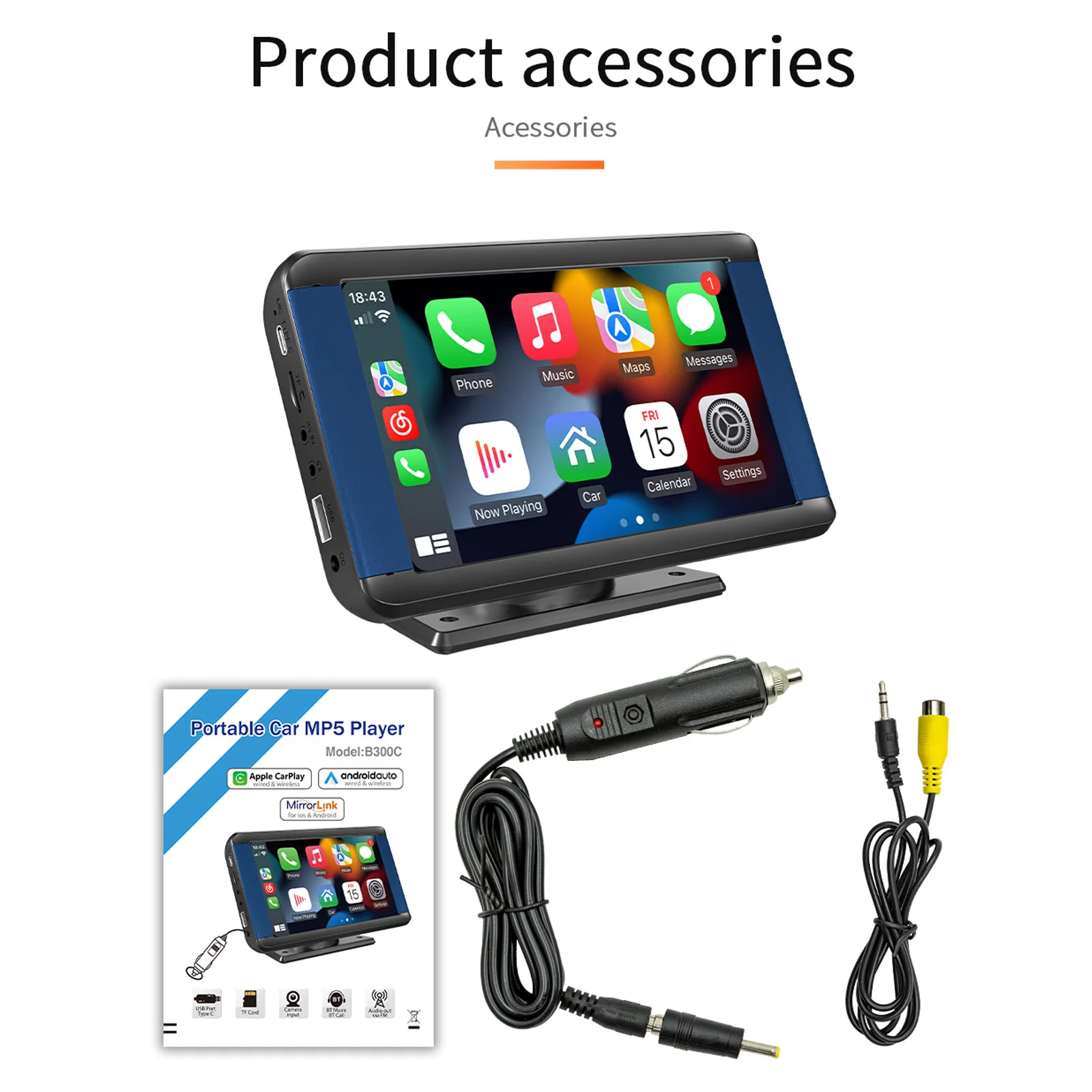 

7-дюймовый автомобильный MP5 HD автомагнитола, мультимедийный плеер, настольный монитор, автомагнитола, аудио, стерео, Bluetooth, USB, TF, FM-камера