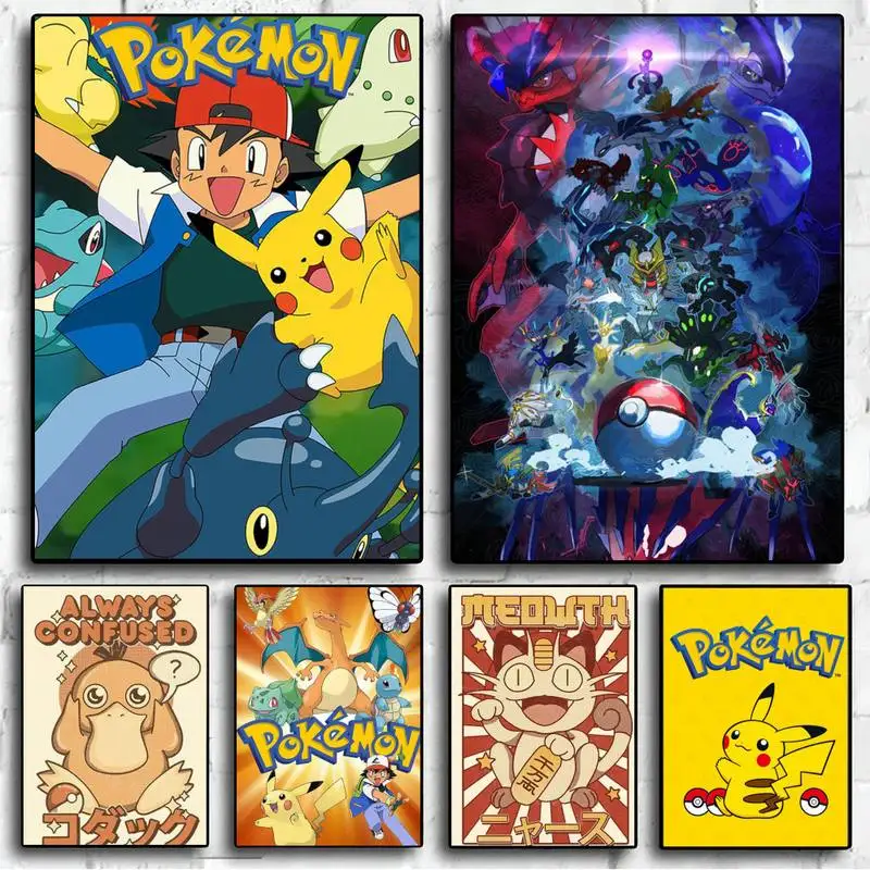 

Милый мультяшный постер P-Pokemon, настенные картины для гостиной, Осенний Декор