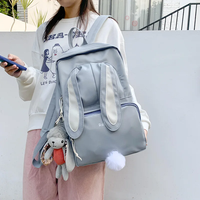 Милый школьный ранец для девочек с мультяшным Кроликом Женская вместительная