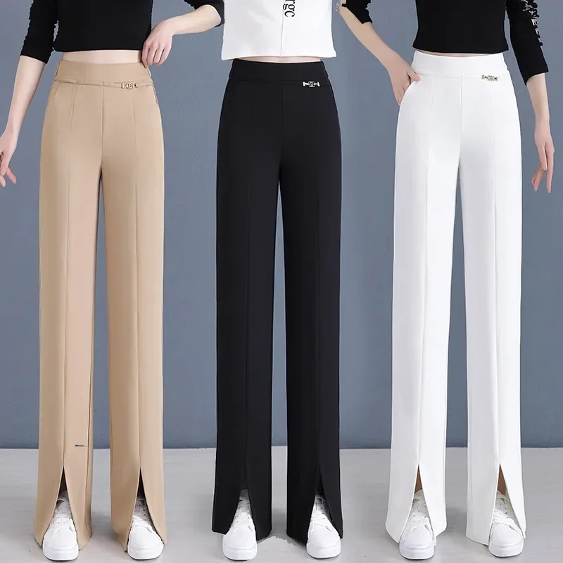 Office Lady Elegant Fashion Pants Spring Autumn High Waist All-match Women Straight Trousers 2023 New Female Casual Pants S-4XL