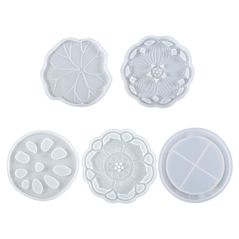 

N58F DIY Lotus Кружка Pad Смола Литейная форма Кристалл Агат Силиконовая форма