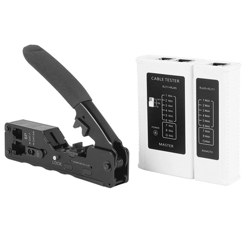 Модульный обжимной инструмент CAT5 CAT6A CAT7 с набором инструментов для тестера