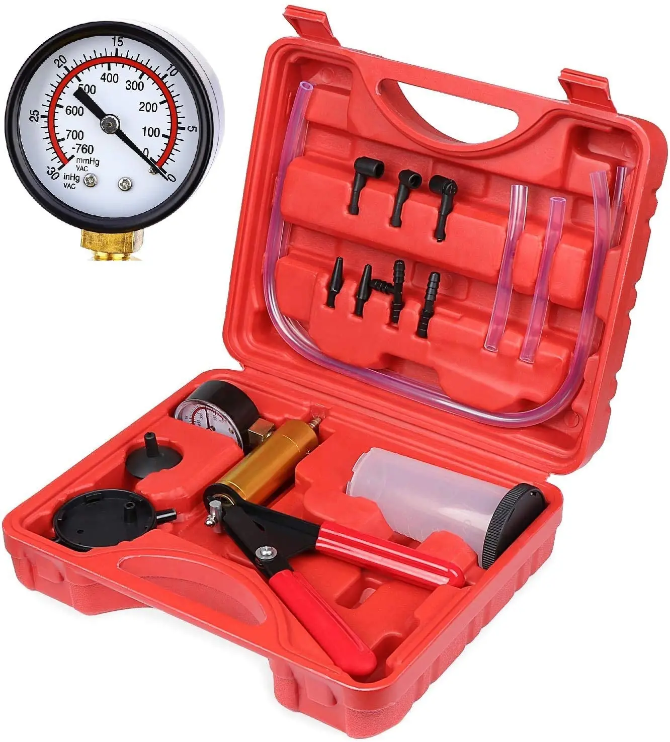 

Handleiding Vacuüm Bloeden Remvloeistof Bleeder Gereedschappen Vacuüm Pistool Pomp Tester Kit Aluminium Pomp Druk Vacuüm Gauge