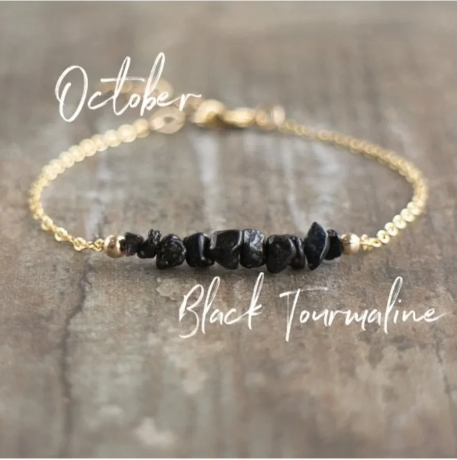 Браслет с целебными кристаллами браслет из необработанного черного турмалина