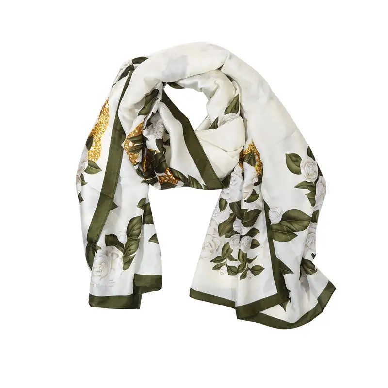 Шарфы женские шарф-хиджаб с цветочным принтом Femme шали платок универсальная шаль