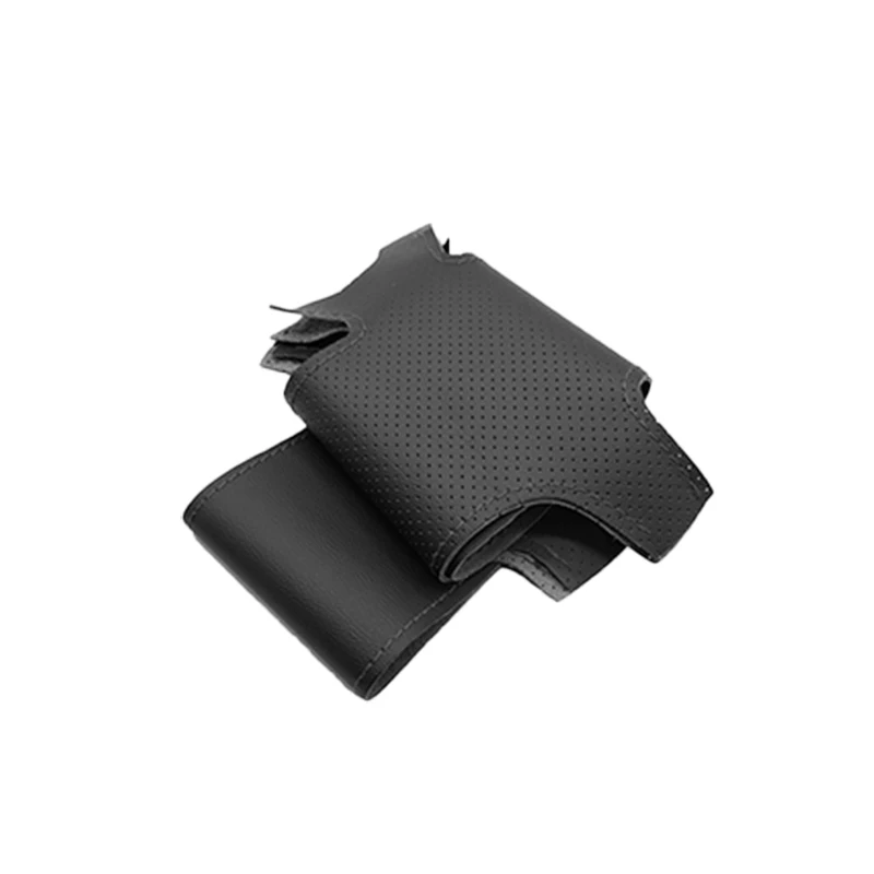 Фото Для Mitsubishi Lancer Evolution 8 VIII 2003-2005, 9 IX 2005-2007: Кожаный чехол на руль ручной работы, черный №2