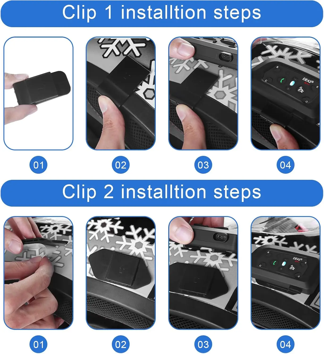 Крепежный зажим для мотоциклетного шлема oeas V6 Pro +/V4Plus/Q8/Q2 /Q7/V7 двусторонняя лента
