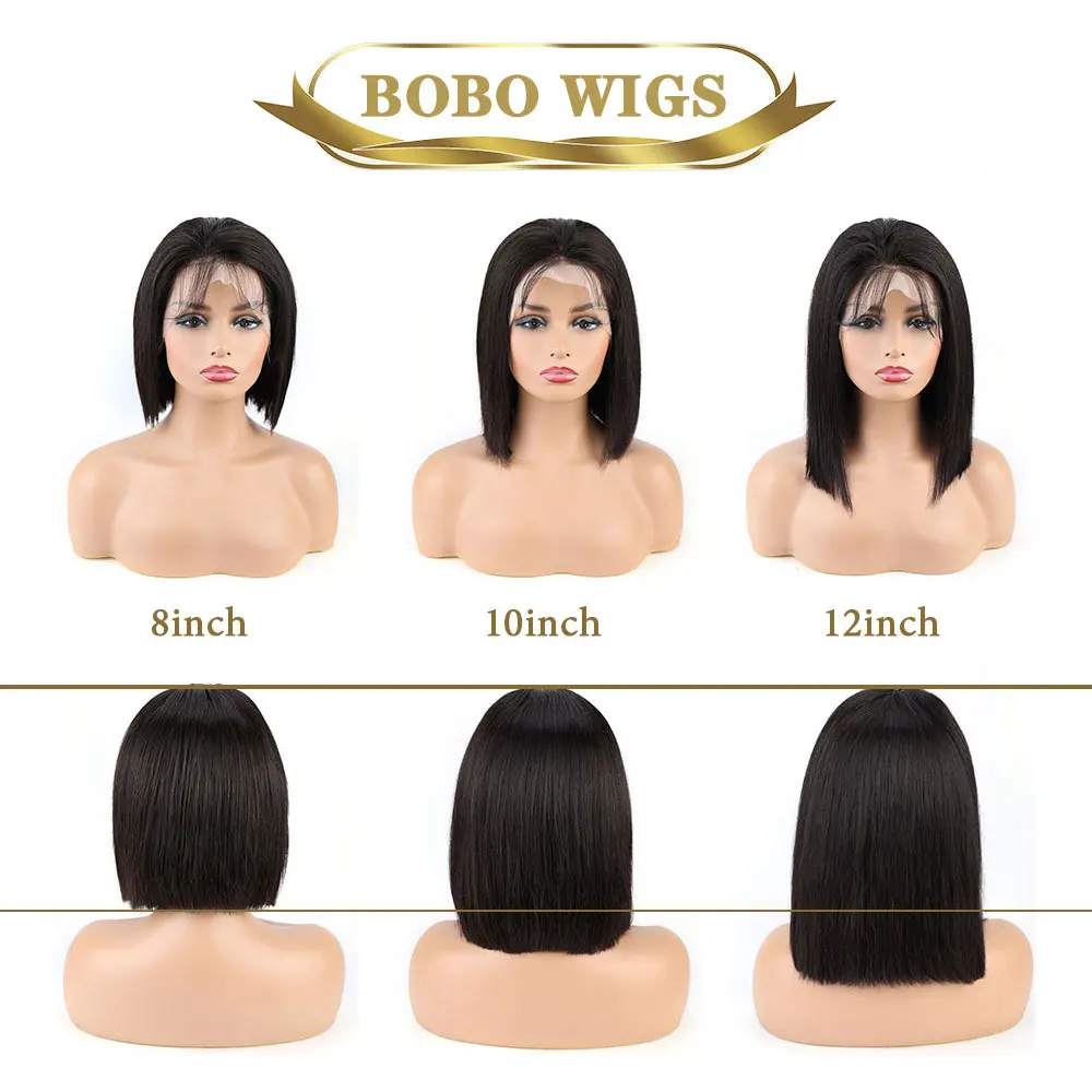 Fancy 13X4 Straight Bob Wigs Human Hair Lace Frontal Wigs Brazilian Virgin Human Hair For Women 4x4 Lace Closure Wig Human Hair enlarge