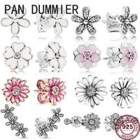 hot 925 sterling silver fashion dazzling daisy womens pan earrings womens wedding gifts high quality fashion jewelry