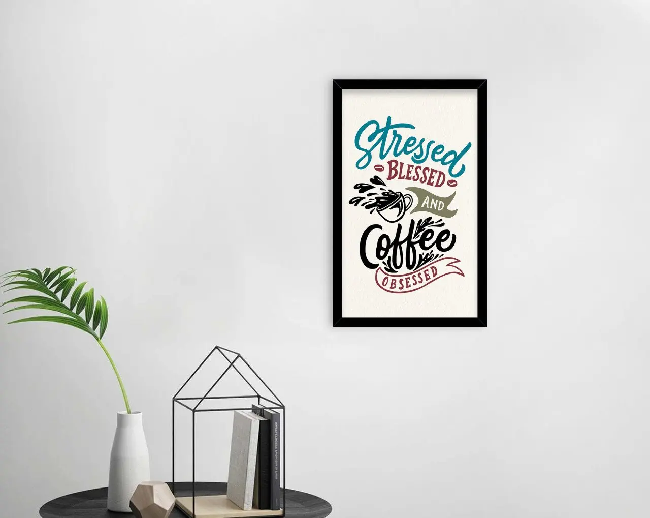 

BK Home Coffee Design Decorative Wood Black Framed Tablo-3