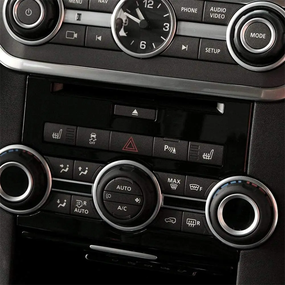 

For Land Rover Discovery 4 2012-2016 Console Control Button Frame Panel Trim Black ABS Chrome