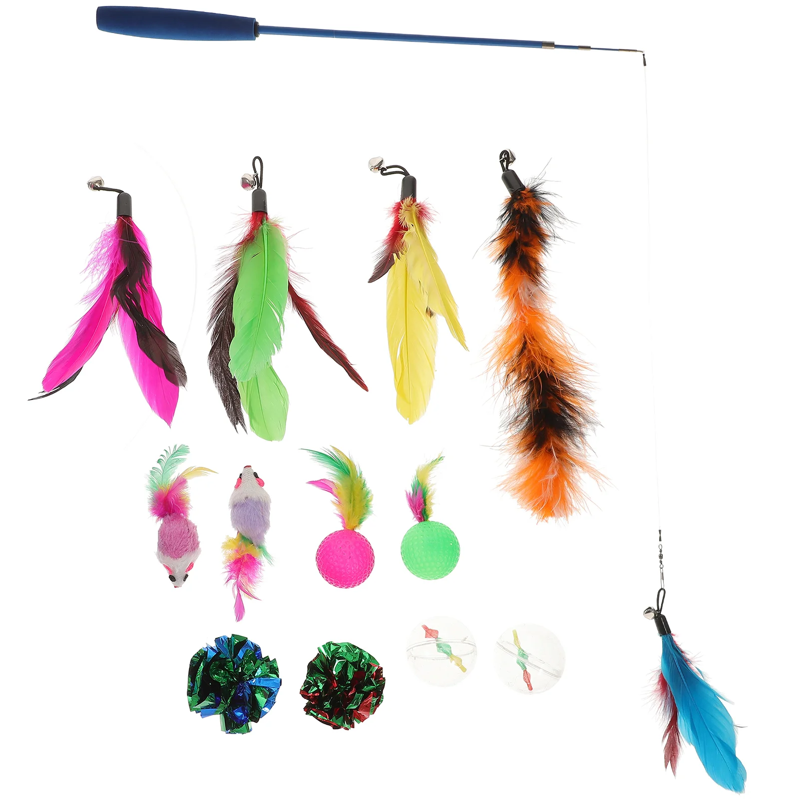 

Cat Toy Teaser Wand Toys Interactive Tassel Kitten Shiny Rod Funny Exercise Pet Cute Lovely Cats Wire Replacement Interesting
