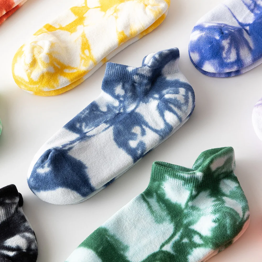 Gradient Tie-Dye Spring And Autumn Ins Tide Socks Sports Fitness Socks Purple Blue Spring and Autumn Net Red Tide Brand Socks