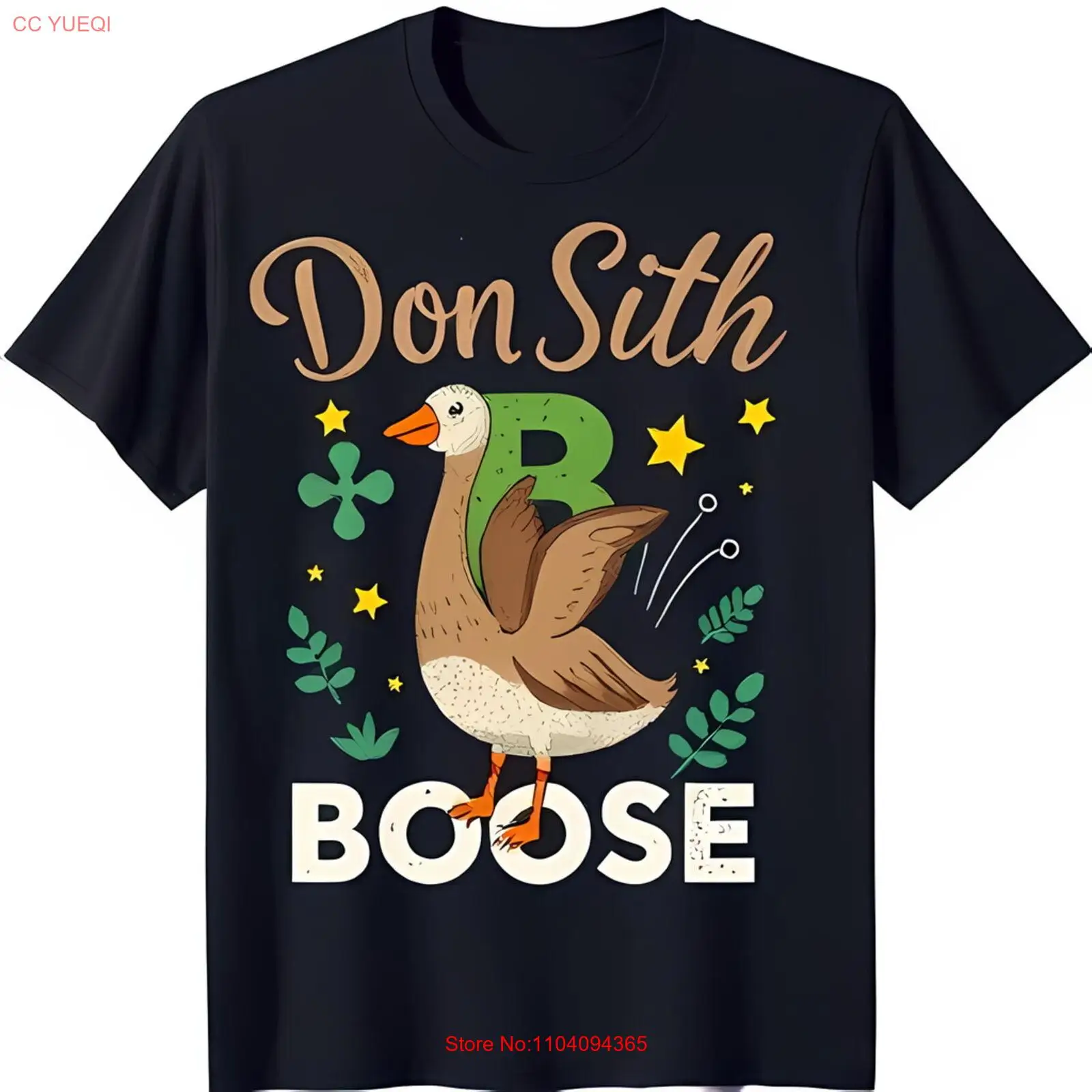 Уникальная черная футболка с рисунком Don Slith Boose и гусиным дизайном