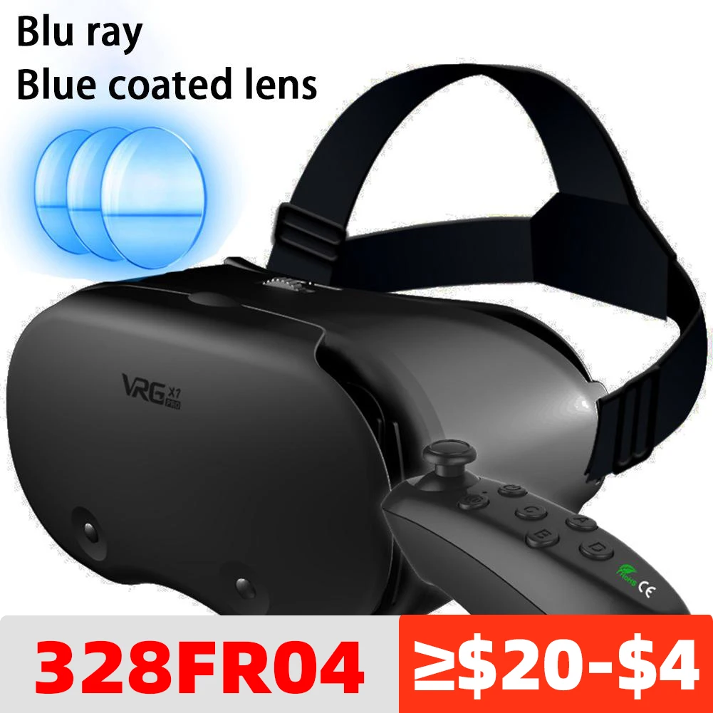 

VRG Pro X7 VR Glasses Blue Light Eye Protective Virtual Reality Helmet Compatible For 5-7 Inches Intelligent Phone