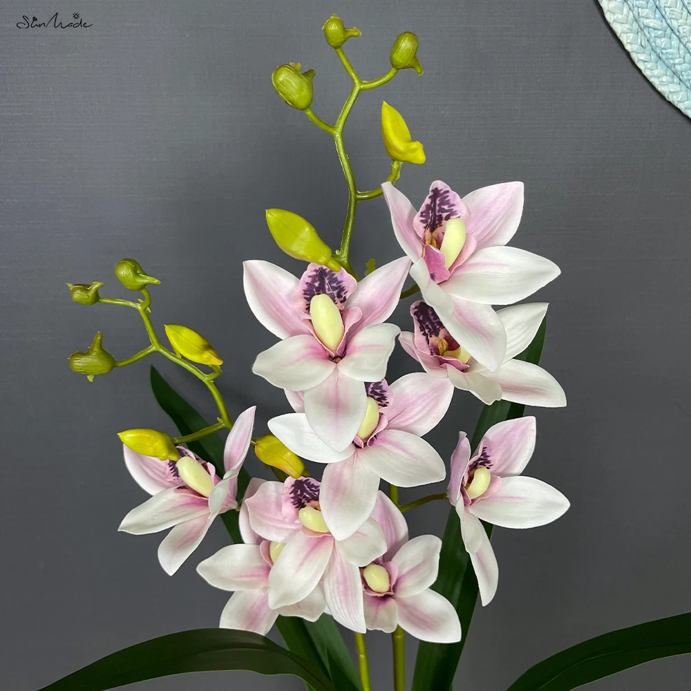 

Искусственные белые орхидеи SunMade 9 головок