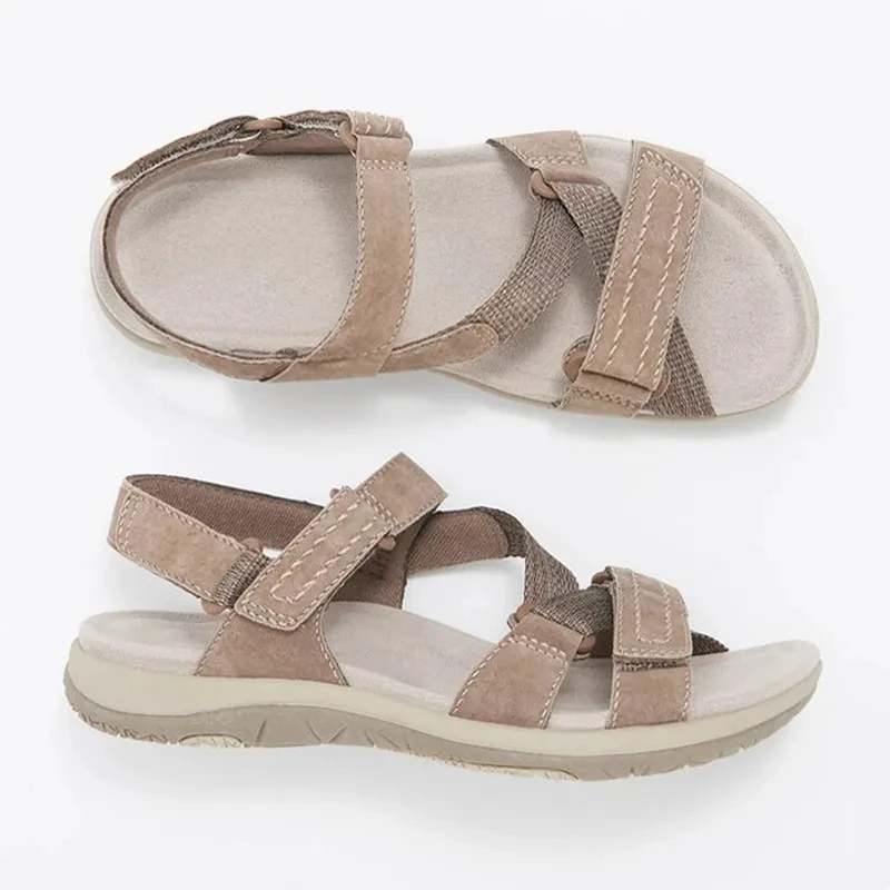 

Women's Sandals Summer Wear Round Head Flat Heel Simple Solid Color Velcro Casual Everyday Versatile Comfortable Large Sandals