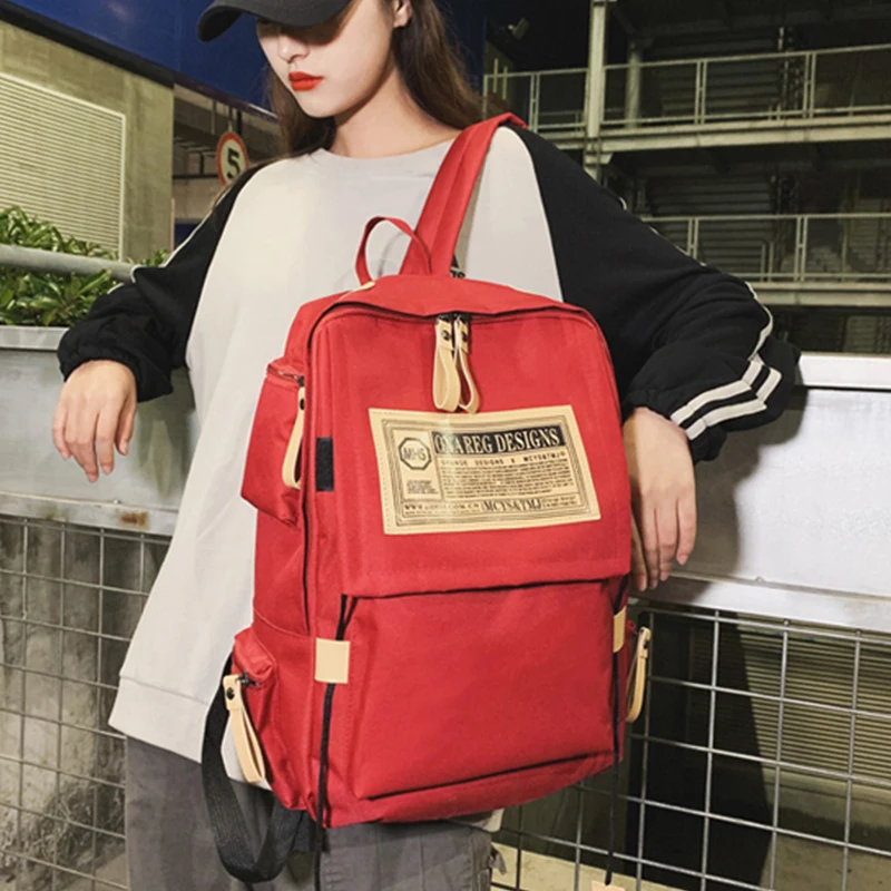 

Oxford Women's Backpacks Casual Travel Bags Large Capacity School Backpack Female Red Bags Cross Backpack for Teenagers Girl