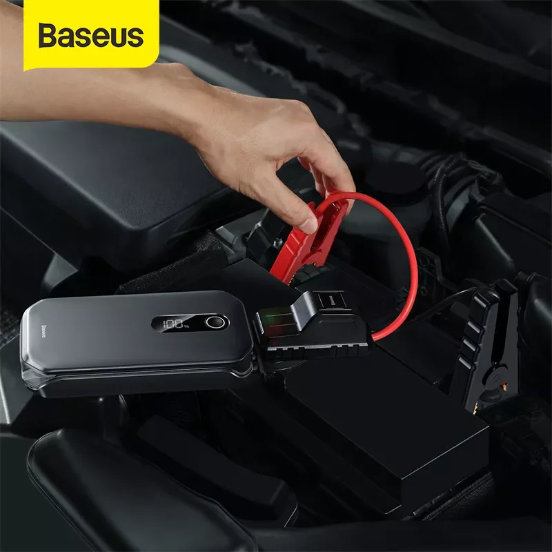

Внешний аккумулятор/пусковое устройство для автомобильного аккумулятора Baseus, ёмкость 12000мАч, пусковое напряжение 12В, пиковый ток 1000А