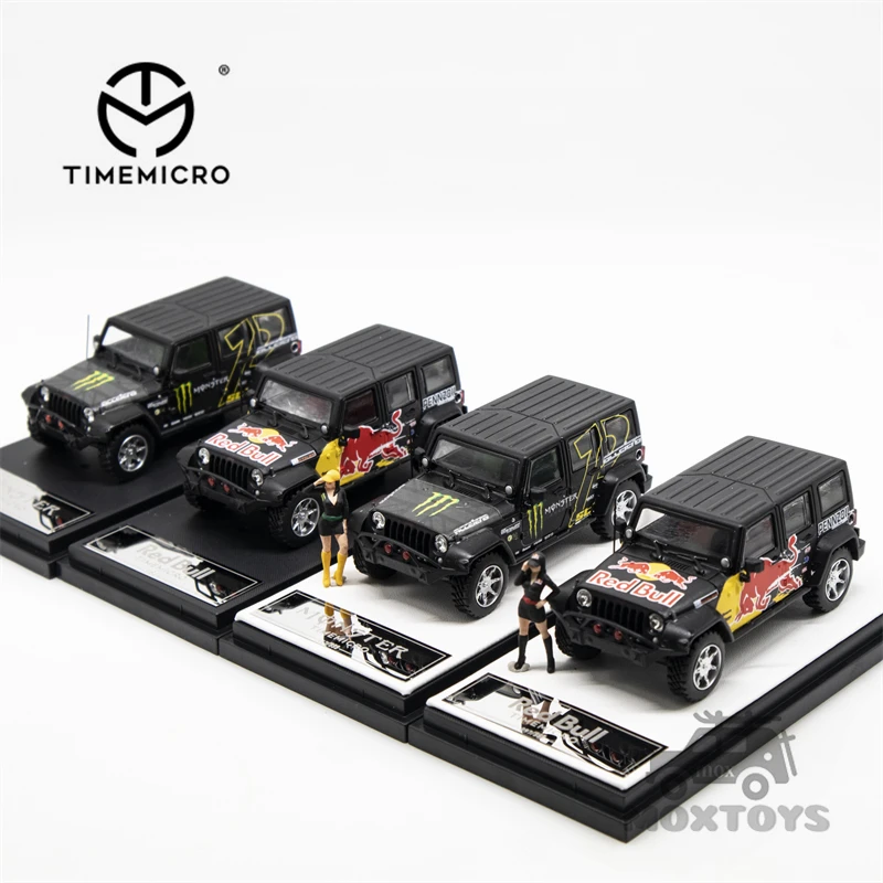 

TIMEMICRO1:64 Jeep Wrangler RB/черно-зеленый литая модель автомобиля
