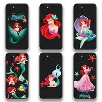 the little mermaid ariel phone case for huawei p20 p30 p40 lite e pro mate 40 30 20 pro p smart 2020