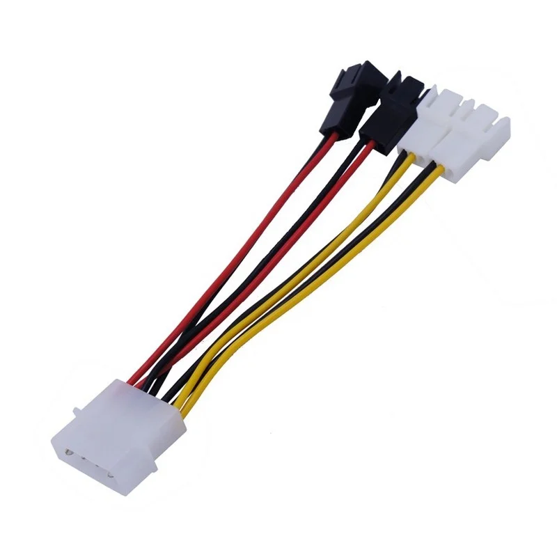 1 шт./партия, кабели питания для компьютерного охлаждения, от Molex до 3Pin, 12 В * 2/5 В * 2