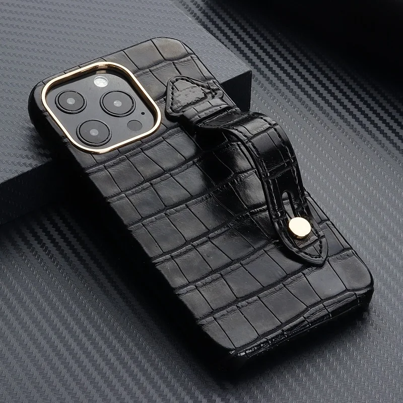 Роскошный кожаный чехол-подставка с ремешком и держателем для iPhone 14 13 Pro Max Mini 12 11