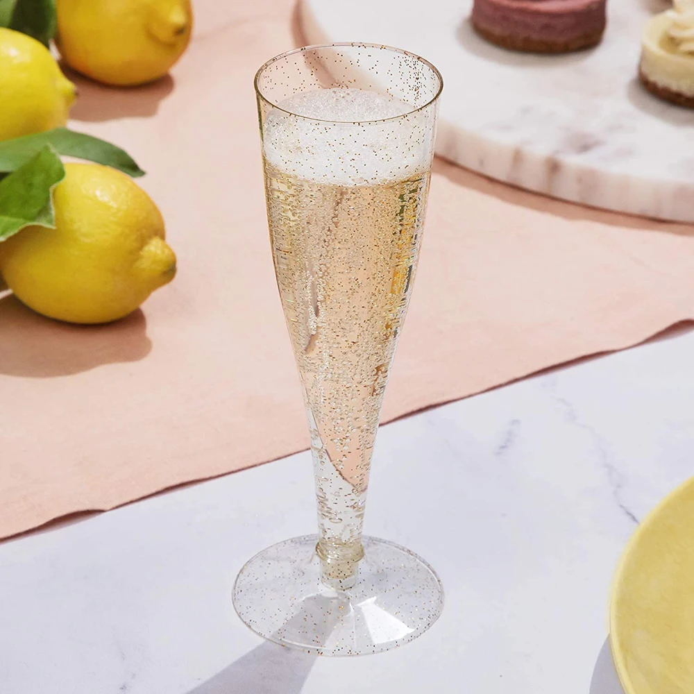 

50pcs Champagne Glasses Wine Glasses Toasting Champagne Flutes Wedding Party Cocktail Cups Champagne Flutes Plastic Disposable