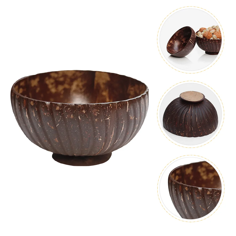 

Spaghetti Container Wooden Bowls Snack Container Desserts Bowl Brazil Nuts Serving Dishes Fruit Coconut Shell Bowl