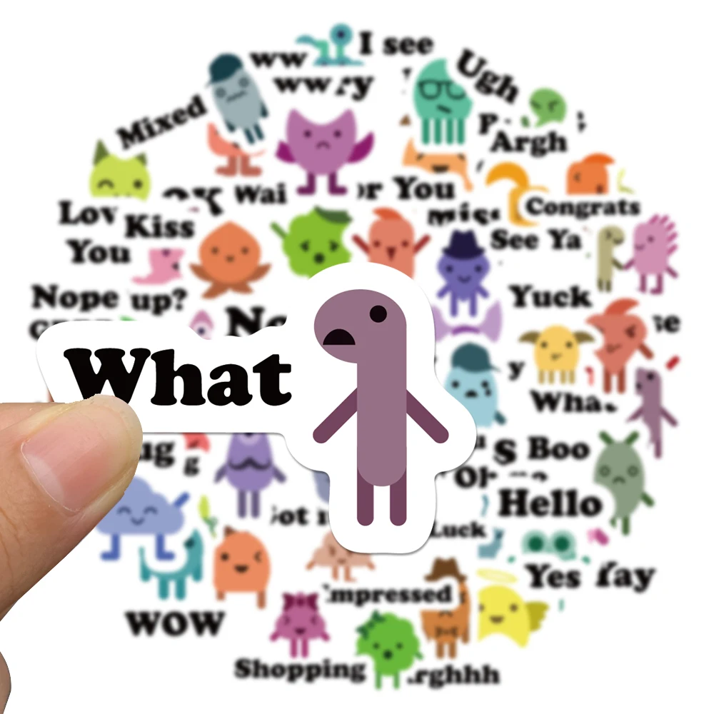 

10/46PCS/Pack Messager Expression Word Stickers For Waterproof Skateboard Decal Motorcycle Guitar Luggage Laptop TV Show Sticker