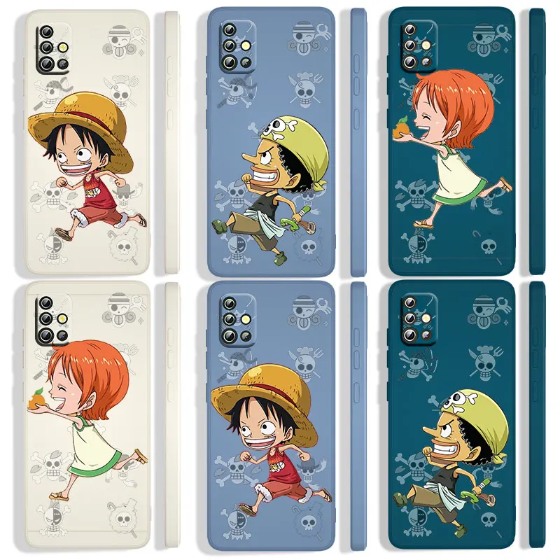 

Cute one piece character For Samsung Galaxy A73 A72 A71 A53 A52 A51 A42 A33 A32 A31 A22 A21 A11 Liquid Rope Soft Phone Case Capa