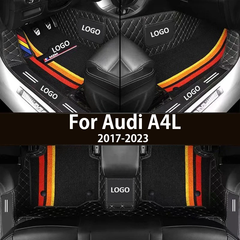 

High-Quality Leather Car Floor Mats For Audi A4L 2017-2023 Fashion Interiors Accessories Custom Carpets Car Styling Rug