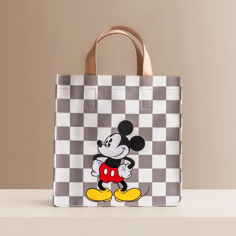 High quality genuine Disney Mickey handbag, casual fashion checkerboard pattern multi-functional Disney shoulder bag