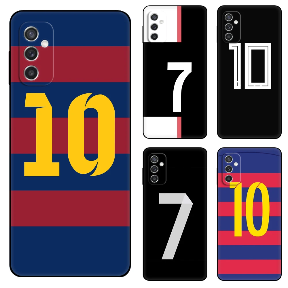 

Black Tpu Case Football Number For Samsung Galaxy F23 M12 M22 M23 M32 4G M52 5G M30S M21 A04s