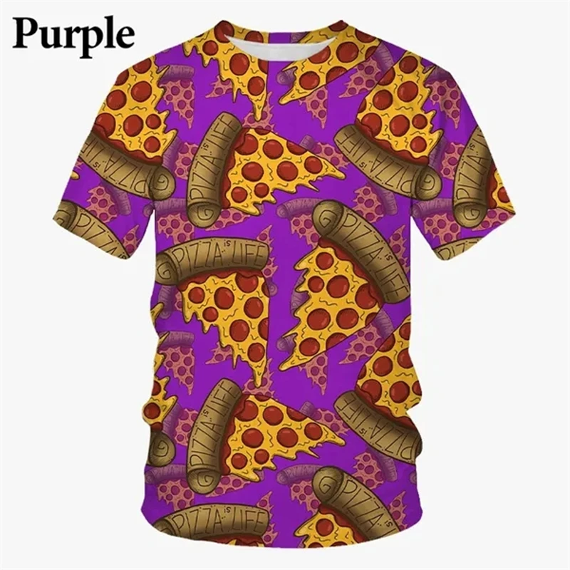 Футболка Мужская/женская с коротким рукавом и 3D-принтом пиццы