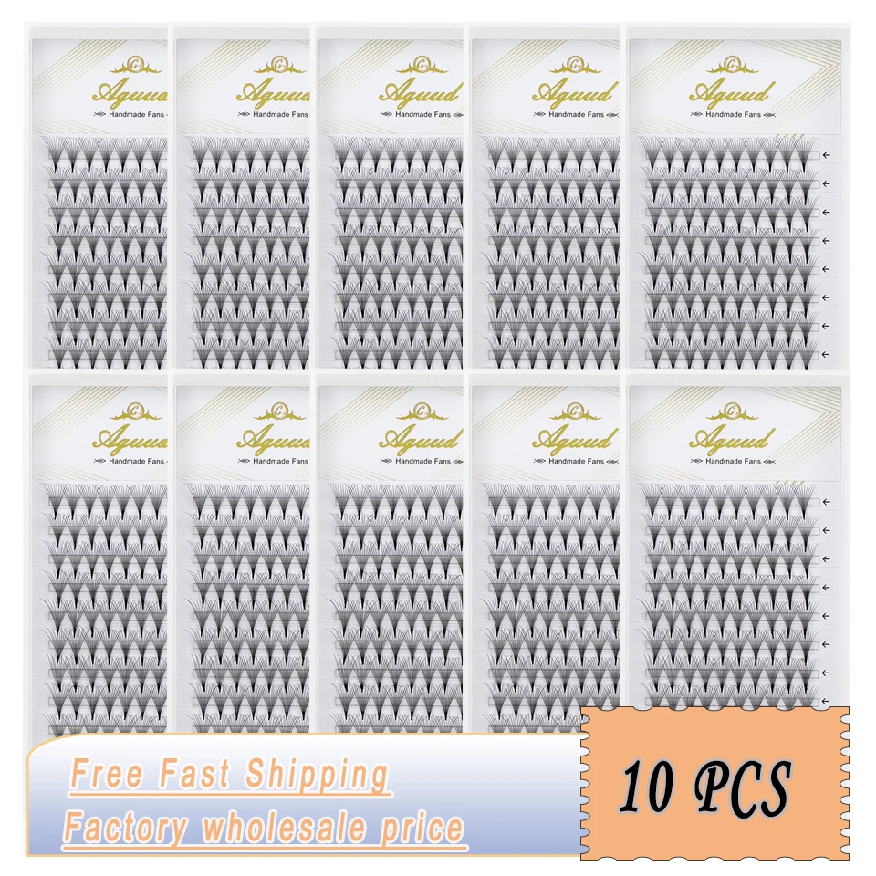 

Wholesale 10 Trays/lot Premade Fans Lashes Sharp Narrow Thin Pointy Base Lash 3D/4D/5D/6D/8D/10D/12D Russian Volume Fans Eyelash