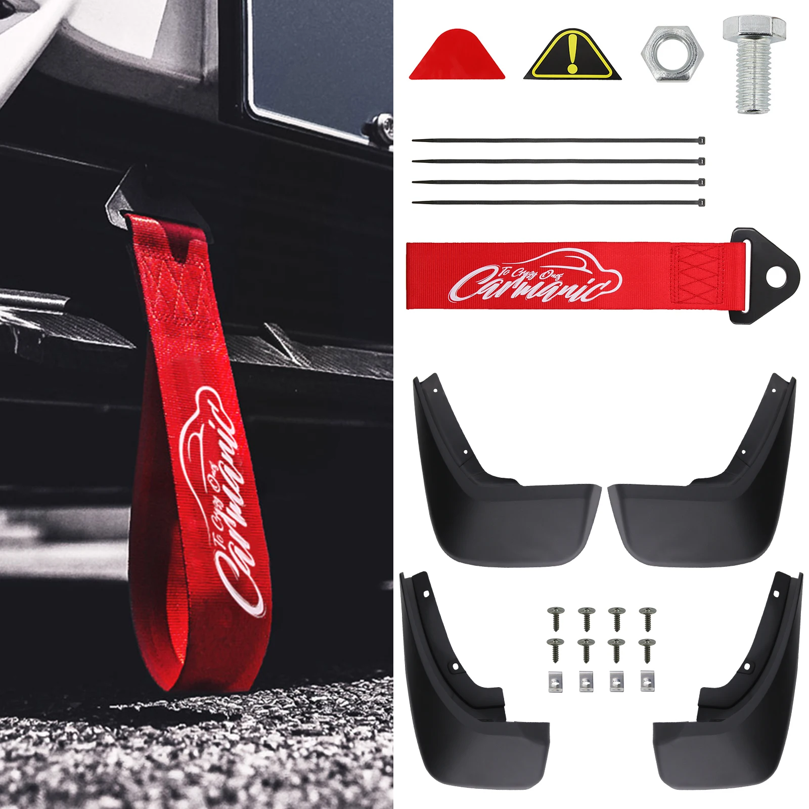 Брызговики с буксировочным ремнем для Land Rover Discovery 5 LR5 L462 2017-2021