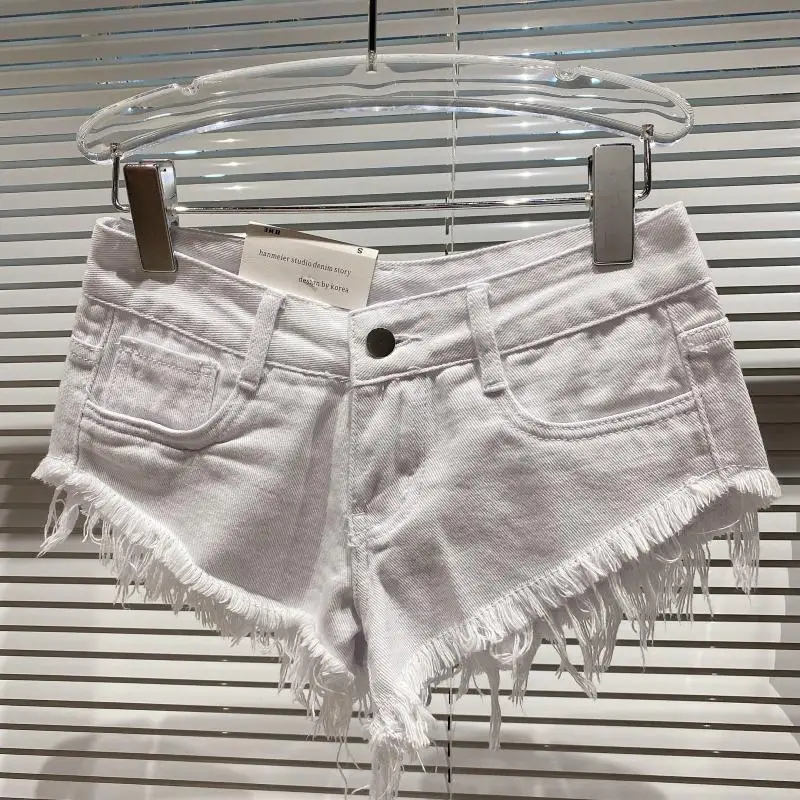 High Street Style Fashion Hot Pants Summer 2023 New Brushed Distressed Wash Denim Fashion Casual Shorts Shorts for Women