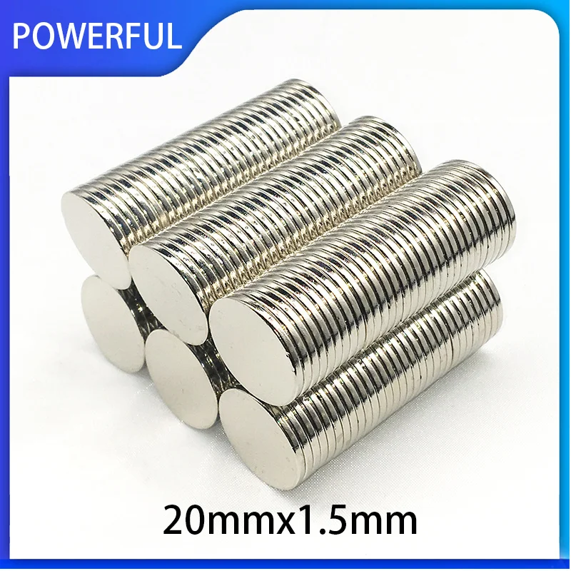 

5~100PCS 20x1 20x1.5 20x2 20x3 20x4mm Magnet Powerful Magnetic Small Round Rare Earth Magnets Search Magnets