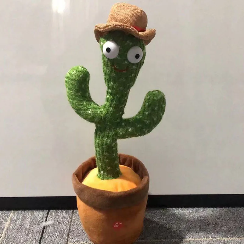 

Dancing Cactus 120 Song Speaker Talking USB Charging Voice Repeat Plush Cactu Dancer Toy Talk Plushie Stuffed Toys For Kids Gift