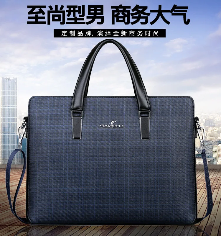 

Портфель мужской из ПВХ, сумка-мессенджер на одно плечо в деловом стиле, клетчатая Сумочка для ноутбука в стиле ретро