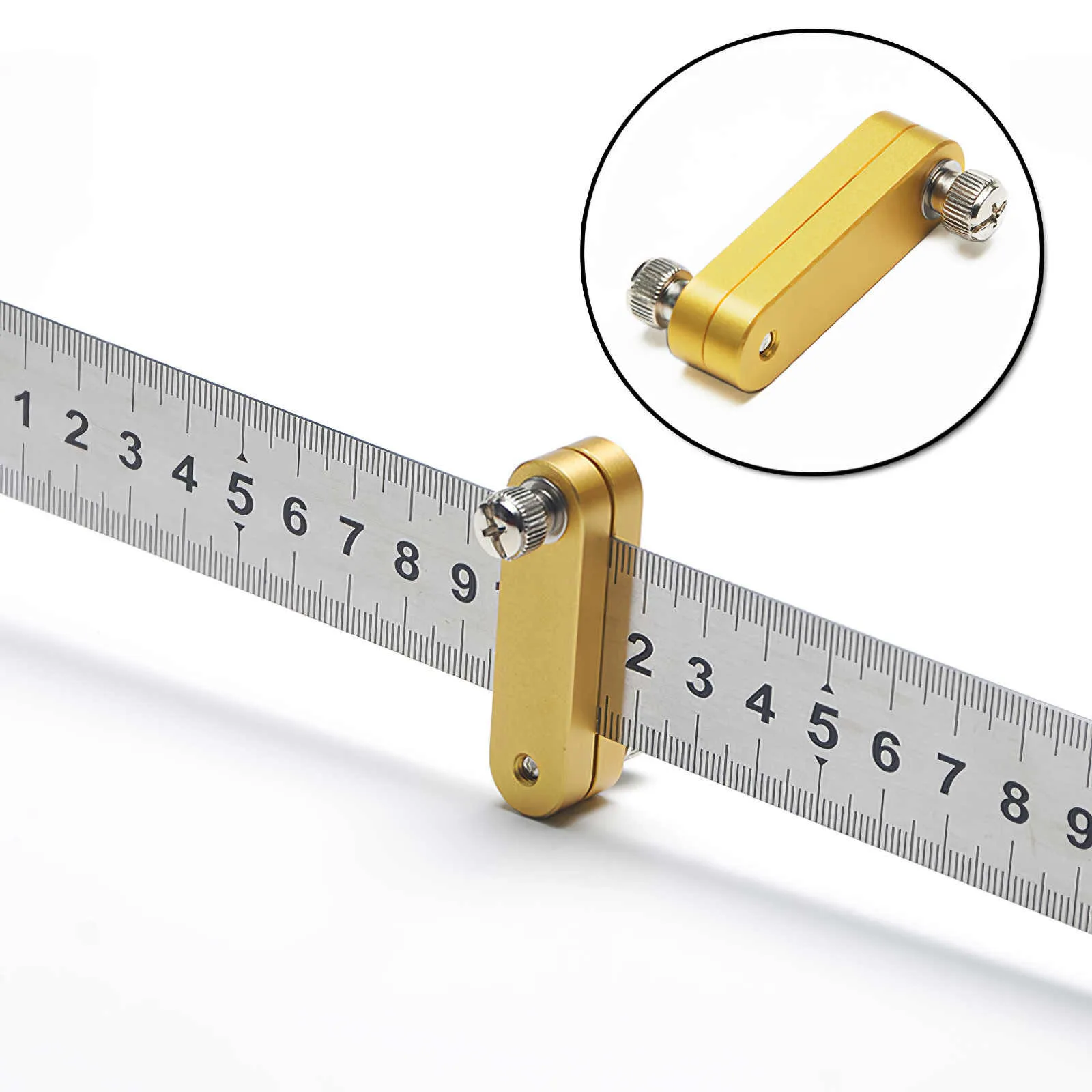 

Precise Steel Ruler Locator Efficient Mark Scraper Exquisite Machine Scribe Gauge Aluminum Ruler Locator Woodworking Tool
