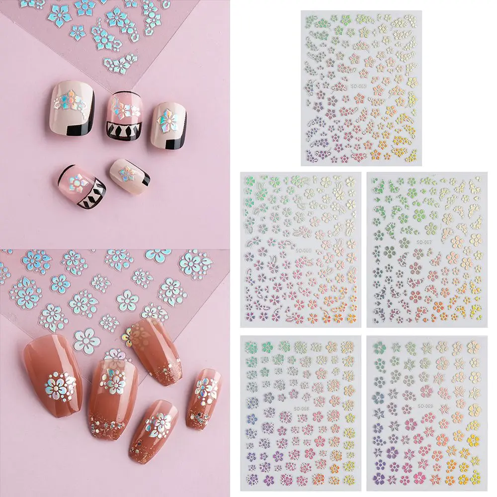 

Nail Art Decorations Fresh Nail Accessories DIY Manicure 3D Nail Stickers Laser Five-petaled Flower