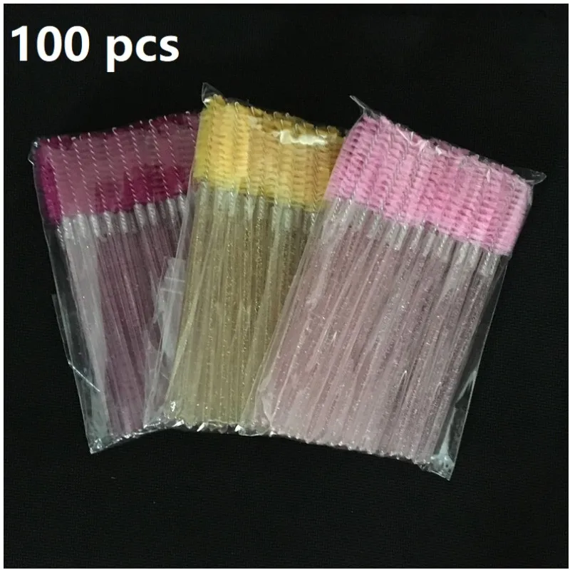 

100 шт., расческа для ресниц, с кристаллами