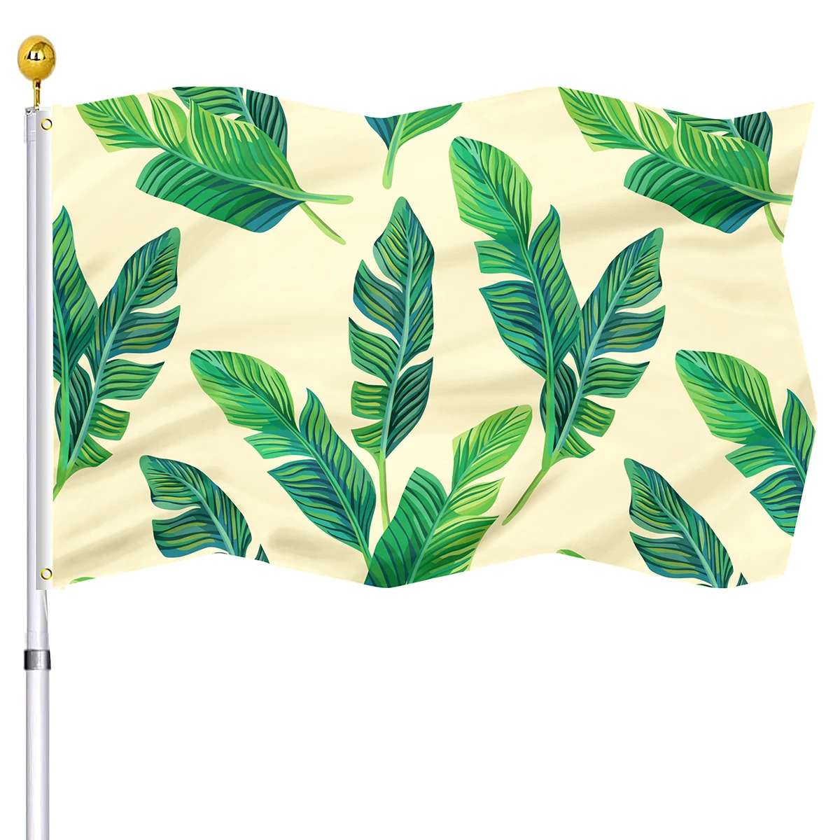 

Leaf Flag Tropical Tree Palm Leaves In Hawaii Jungle Foliage Flags Banner with Brass Grommets House Indoor Yard Outdoor Decor