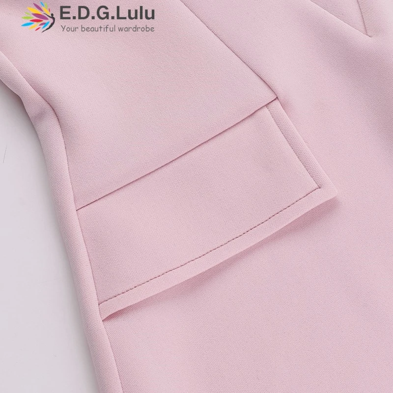 EDGLuLu 2024 новое милое розовое мини-платье без рукавов бретелек женское летнее